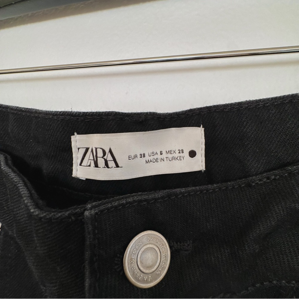 ZARA WOMAN SS23 BLACK ZW THE FULL LENGTH JEANS WITH ZIPPERS - Picture 6 of 6